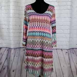 Salaam A-line, casual dress, 3/4 sleeve, sz M